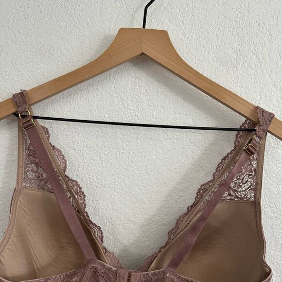 ThirdLove Longline Lace Plunge V-Neck Underwire Bra Twilight Purple Mauve 38D - Picture 8 of 10